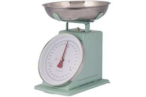 PLINT New 3KG Traditional Weighing Kitchen Scale With Stainless Steel Bowl, Retro Scales Mechanical Vintage, Retro Food Scales with Large Metal Bowl (Leaf Color)