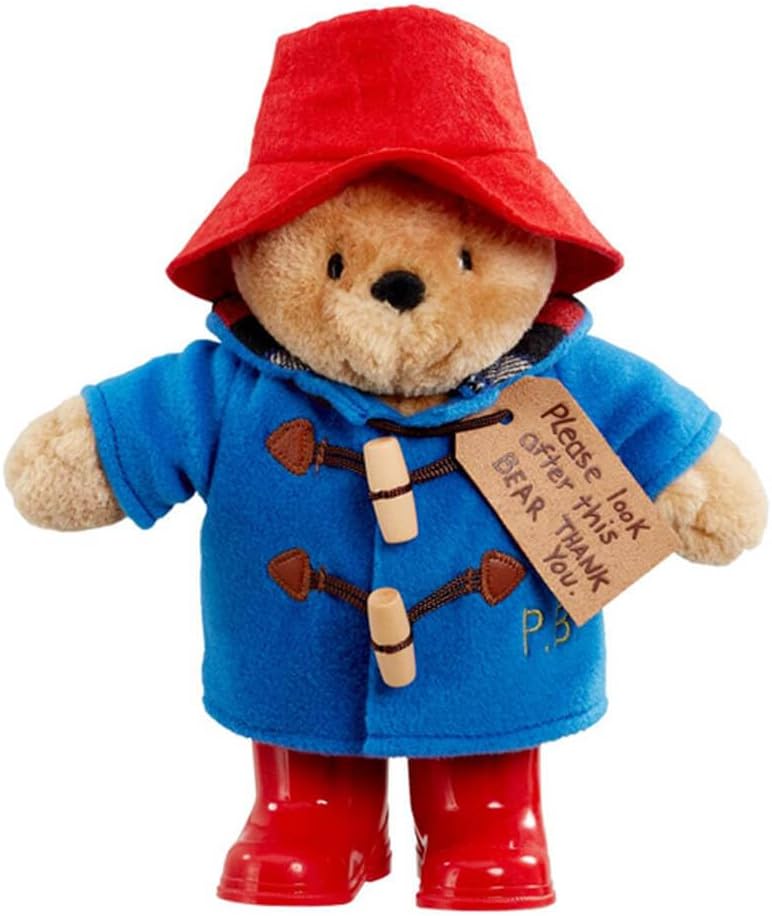 Rainbow Designs Classic Paddington Bear with Boots - 25cm Standing Plush Character - Soft & Cuddly Paddington Teddy Bear with Iconic Duffle Coat, Bush Hat & Shiny Red