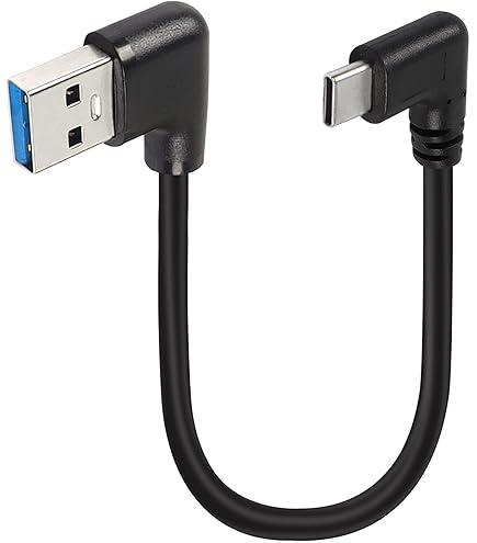 System-S USB-C Auf USB-A Adapterkabel – 30 Cm, Gewinkelt, USB 3.1 Auf USB 3.0, Für Schnelle Datenübertragung