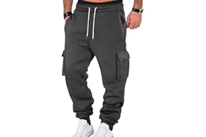 WINKEEY Pantaloni Tuta Uomo Pantaloni Sportivi Uomo con Tasche Pantaloni Casual a Vita Elastica
