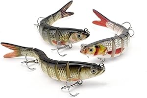 ods lure Fishing Bait for Bass 8 Segment Multi Swimbaits Slow Sinking Lure Kit with Fishing Hooks