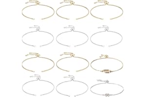 Beebeecraft 10Pcs/Box 120mm 2 Colors Adjustable Slider Bracelet 18K Gold & Platinum Plated Silver Cubic Zirconia Italian Extender Ball end Chain for Jewellery Making DIY Findings