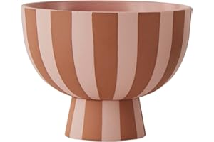 OYOY Living Toppu Mini Bowl Caramel/Rose - Deko Schale Vase Rosa/Braun Gestreift aus Keramik - ca. Ø12 x H10cm - L300249