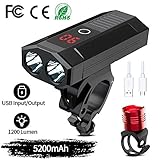 【Múltiples modos de iluminación + impermeable IP65】 Grado IP65 de impermeabilidad es muy adecuado a la luz para bicicleta. Si anda en la lluvia, la luz estará protegida contra la lluvia de 100%. La luz tiene modos de bajo, medio, alto, parpadeo y SOS. Se ajusta por botón que es muy fácil a operarla. También puede usarse en campamento, hiking, corrido con el perro, y servirse como linterna portátil cuando se va la luz. ¡Nunca tenga preocupación de la oscuridad!
