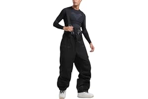 SOOUICKER Skihose Herren Gefüttert mit Träger Schneehose Winter Wasserdicht Snowboardhose Latzhose Herren Winterhose Warm Outdoorhose mit Hosenträger Ski Hosen für Männer