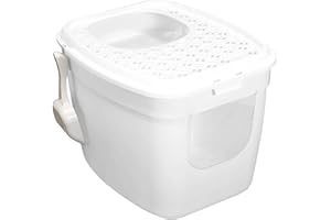 PETGARD Cat Litter Tray with Front and Top Entry, 54 x 44 x 41 cm, White