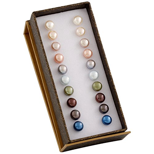 Bella Pearls  - FINEEARRING 925 Sterling-Silber  Silber Rundschliff Halbrund China-Zuchtperle mehrfarbig Perle