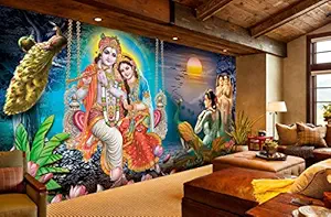 Envouge 3D Wallpaper, Radha Krishna Painting, Self Adhesive, 3ft X 2ft, for Living Room/ Bedroom/ Study Room/ Kids Room/ Puja Room