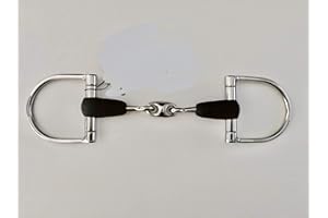 UKSALES25 Rubber Covered D Ring Double-Jointed/ Eggbutt SS Lozenge Snaffle Bit (6.5 inches)