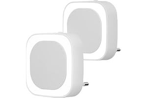 YUNLEX 2 Pcs Veilleuse LED Automatique, Lampe de Nuit à Capteur Crépusculaire, 3 niveaux de luminosité Dimmmable Veilleuse Enfant avec Prise, pour Couloir, cuisine, salle de bains, Blanc