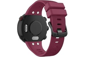 GRANSHO Bracelet de montre en silicone compatible avec Garmin Forerunner 45 / Swim 2 - Boucle noire en acier inoxydable brossé