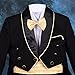 Dressy Daisy Baby Boys' Jacquard Cummerbund 5 Pieces Formal Tuxedo Suit With Tail Baptism Christening Outfit Size 9-12 Months Black Gold