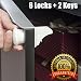 Magnetic Cupboard Locks with Extra Key (6 Locks with 2 Keys) ? Best Baby Care Safety System for Children, Babies & Kids at Home ? Ideal for Baby Proofing & Child-Proofing Cabinets, Drawers, Kitchen Cupboards etc ? No Drilling or Tools Required ? White