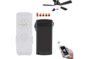 QIACHIP Wifi Ventilatore Lampada Telecomando Kit,Wireless Ricevitore e Trasmettitore con 3 Velocità e 4 Timer,Supporto Smart Life APP, Alexa e Google Home