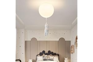 NEBWE Nordico Salotto Studio Luci A Palloncino Stanza Dei Bambini Plafoniera E27 Orso Lampada Da Soffitto Cameretta Lampade Ragazzo Ragazza Illuminazione Interna Lampadina G9 Lampadario Ø25CM,B