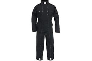 SACLA Tuta da lavoro, da uomo con 2 cerniere in policotone, nera