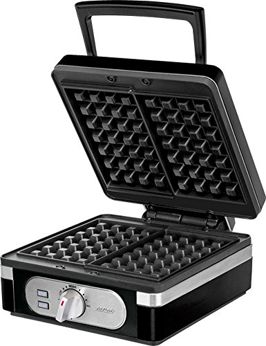 Waffeleisen / Waffelautomat zur gleichzeitigen Zubereitung von 2 großen belgischen Waffeln, Antihaftbeschichtung, 1400 Watt mit Temperaturkontrolle (schwarz) - 2