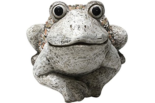 Gartenfigur Frosch 34 cm in Steinoptik Deko Dekofigur Beet S - 4