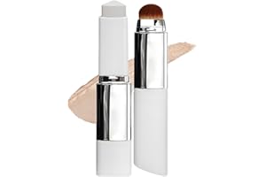 QOCUILC 1 Pièces Fond de Teint Stick Auto-Ajustant Coréen avec Pinceau - Maquillage 2-en-1 Hydratant à Couverture Modulable - Tenue Longue Résistant à l'Eau -Teint Naturel (Couleur naturelle)