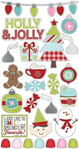 Mistletoe Kisses Chipboard, Multi-Colour, 6 x 12-Inch