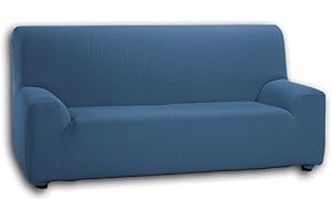 Rufino Díaz Funda Sofá Denia Ajustable 3 Plazas (Azul azafata) - Se Ajusta Perfectamente a tu sofá - Tejido Suave, Resistente y fácil de Lavar