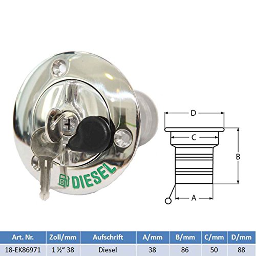 Preisvergleich Produktbild Tankeinfüllstutzen Edelstahl Diesel versperrbar