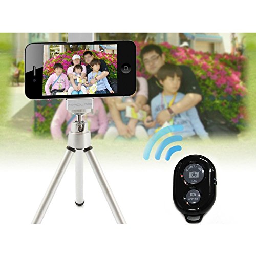 SODIAL(R) Otturatore remoto telecamera wireless per smartphone Bluetooth (nero)