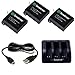 Produktbild Smatree® 1290 mAh Ersatzakku (3er-Pack) + 3-Kanal Ladegerät + USB-Kabel für Gopro Hero 4 Kamera Camcorder