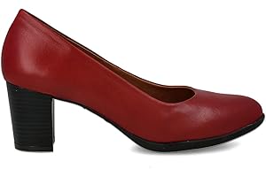 PAYMA - Scarpe da Donna con Tacco in Pelle. Soletta in Gel Integrata. Fatto in Spagna. Tacco a Blocco in 3 Altezze: Alto, Medio e Basso. Nero, Blu, Rosso e Marrone
