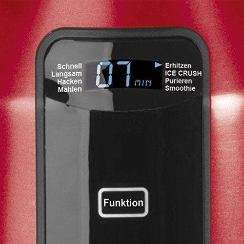 GOURMETmaxx Nutrition Mixer mit Heiz- und Kühl-Funktion 12-tlg. 1200W mit Rezeptheft ( Multifunktionale Küchenmaschine zum Hacken, Zerkleinern, Pürieren, Mahlen, Mixen, Mischen Erhitzen und Aufbewahren ) (Rot) - 4