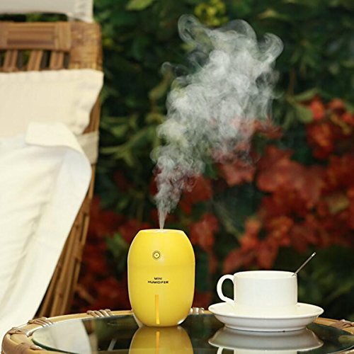 LED Luftbefeuchter, GLISTENY 180ml Humidifier Ultraschall Diffuser LED Nachtlicht Kalten Nebel Technologie Mini Raumbefeuchter mit für Babies Yoga Kindergarten Schlafzimmer Büro etc - 7