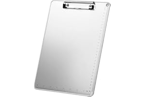GRANVOO Porte-Bloc en Aluminium, Clip Planches avec Pince Métallique Caoutchoutée, Planches à Pince, Bloc à Pince pour École Bureau (A4)