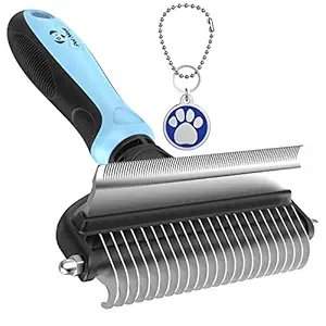 Dog Brush and Cat Brush ? 2 Sided Pet Grooming Tool ? Easy Mats & Tangles Removing ? No More Nasty Shedding and Flying Hair