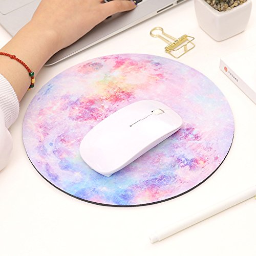 Preisvergleich Produktbild ahimitsu rund Planet Moon bedrucktes Mousepad Schreibtisch Schreiben Duschmatte Antirutschmatte Mauspad für Geschenk