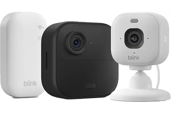 Blink Outdoor 4 Cámara con Blink Mini 2K+ Cámara (Blanco), Sync Module Core incluido