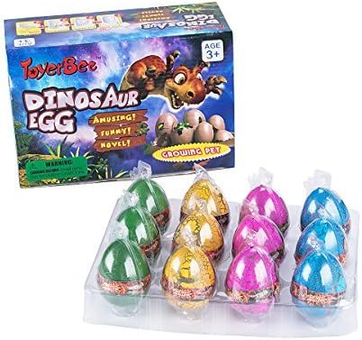 Vidatoy 12 Pcs 2*2.8'' Cute Magic Hatching Growing Dinosaur Eggs For Kids