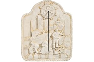 QEM Cadran Solaire Motif Pêche Pierre Naturelle 41cmx51cm