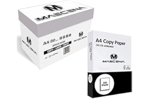 MAECENA 1 Reams of 500 A4 White Paper Sheets - 80gsm Bright White Paper - Office Printer, Copier Paper - Multifunction Laser Inkjet Paper - Stronger, Sharper & Acid Free A4 Paper Reams