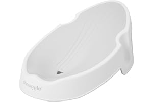 Shnuggle | Newborn Baby Bath Support | Ergonomic Soft-Touch Seat | Lightweight Non-Slip Base | Hygienic & Compact | Perfect for Babies up to 6 Months / 9 kg | White & Grey