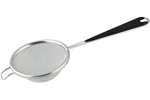 Fackelmann 42312 Petite passoire Chinois, Petit Tamis de Cuisine, Tamis, passoire, Chinois, Acier Inoxydable, Plastique, Noir, 7 cm