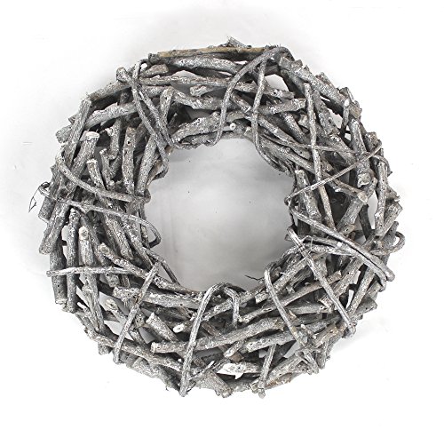 Holz Kranz Ø 40cm x 10cm grau - 2