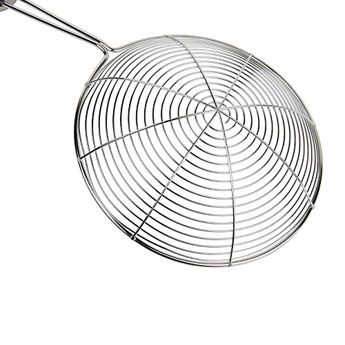 westeng 1 Geschirr Mesh Net Sieb Sieb Schöpflöffel 20,6 cm lang 13.2 cm Dia, Edelstahl, silber - 3