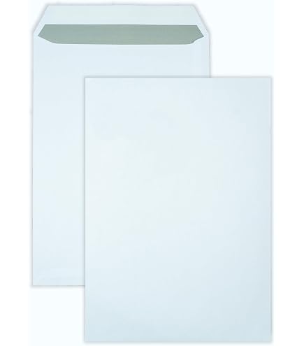 C4 Briefumschläge (22,9 x 32,4 cm) in Weiß, haftklebend mit C4 Briefumschläge (22,9 x 32,4 cm) in Weiß, haftklebend mit