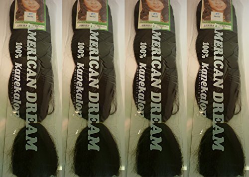 Regular Braid Braiding Hair - 100% Kanekalon Fibre - 4 Packets in Colour 2 - Darkest Brown