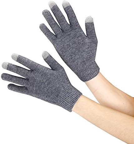 Volyer Soft Cashmere Gloves Winter Touchscreen Woolen Knitted Gloves Mittens (Grey)