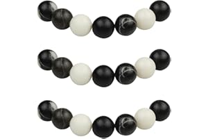 MJDCB Natural Round Stone Beads 6mm Black White Zebra Jasper Loose Gemstone Beads for Jewelry Making Bracelet Necklace 60pcs