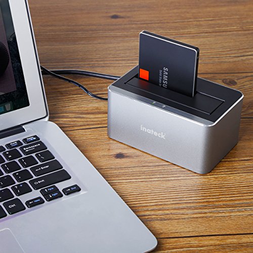 [UASP&8TB Unterstützt] Inateck Aluminium externe Festplatten Dockingstation USB 3.0 auf SATA 3 für 2,5″ und 3,5″ Zoll Festplatten HDD/SSD, Festplattengehäuse 2.5 3.5, inklusive USB3.0 Kabel mit 12V 2A Netzteil - 6