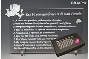 Les 10 commandements de PARRAIN - Ange texte Junior - Cadeau Baptême & Communion