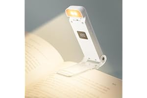 VKH Luce da libro, lampada da lettura per lettura notturna con 3 modalità di cura degli occhi e 5 livelli di luminosità, timer ricaricabile