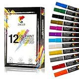 1️⃣ 12 x ROTULADORES PERMANENTES de PINTURA AL ÓLEO (NO AL 100% SOBRE CERÁMICA Y VIDRIO) - El lote de marcadores permanentes Zenacolor te ofrece 12 colores distintos para dar rienda suelta a tu creatividad y poder personalizar tus objetos cotidianos: tazas, vasos, mugs, rocas o piedras, placas o cascos - Cuidado, sobre cerámica y vidrio, debes cocer tu obra y lavarla suavemente a mano :)